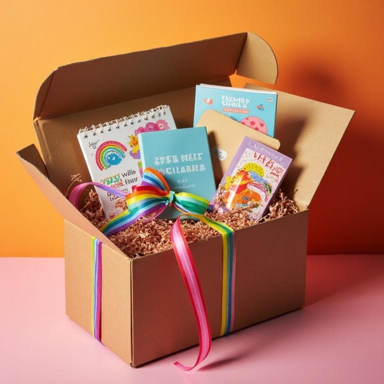 Packing 40 rainbow hampers for a birthday pickup